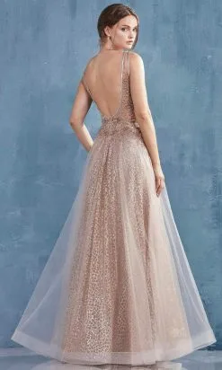 Andrea And Leo - A0680 Beaded Illusion Bodice Glitter A-Line Gown -Hot Sale WEDDING Store andrea and leo a0680 beaded illusion bodice glitter a line gown prom dresses 15813741150291