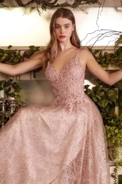 Andrea And Leo - A0681 Lace Ornate Glitter Print Dress -Hot Sale WEDDING Store andrea and leo a0681 lace ornate glitter print dress bridesmaid dresses 29612217368659