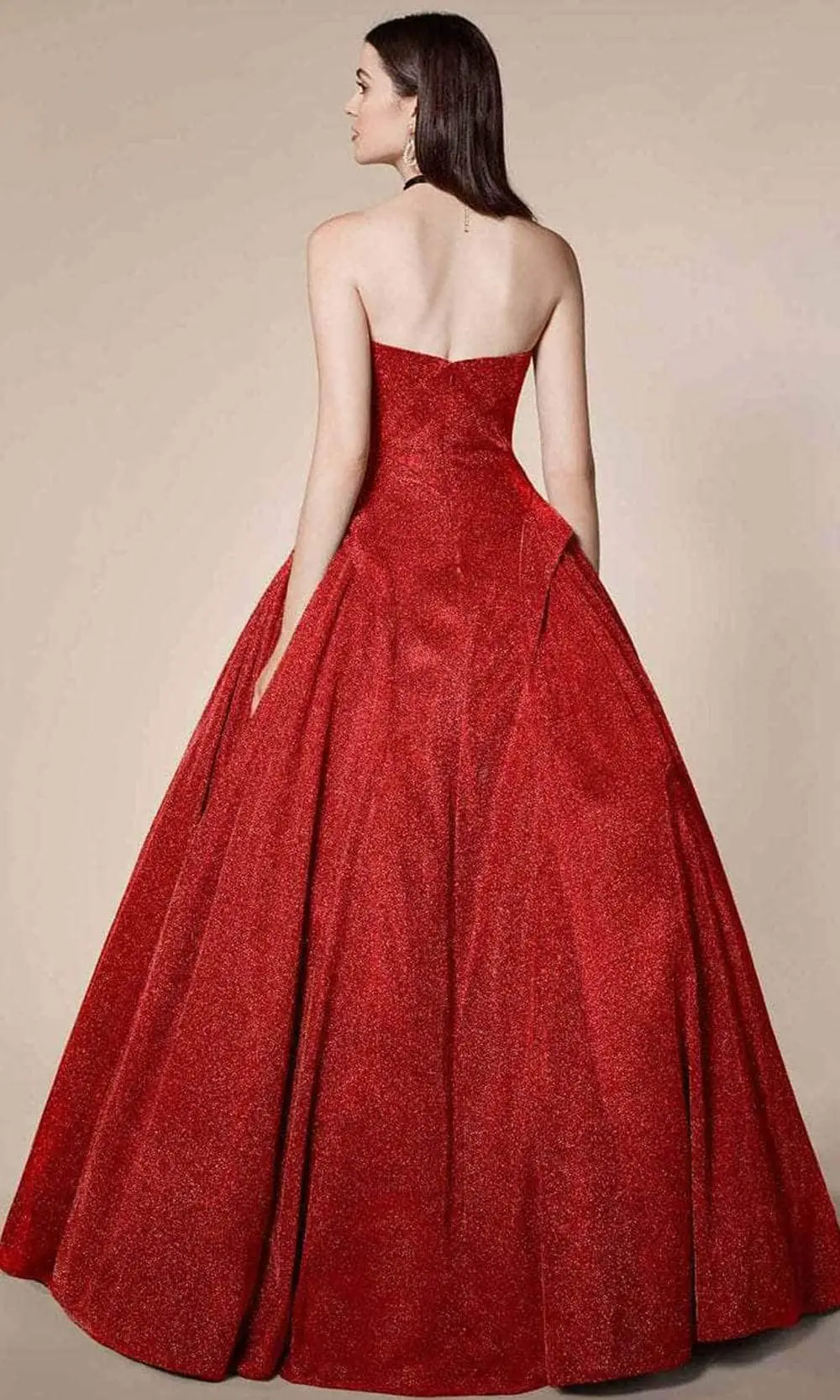 Andrea And Leo A0709 - Strapless Metallic Ballgown 2 Andrea And Leo A0709 - Strapless Metallic Ballgown - Image 2