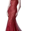 Andrea And Leo A0711 - High-Neckline Embroidered Evening Gown