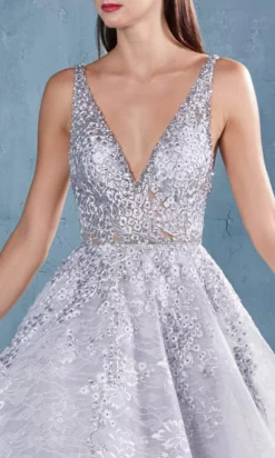 Andrea And Leo - A0964 Floral Embroidered A-Line Long Gown -Hot Sale WEDDING Store andrea and leo a0964 floral embroidered a line long gown prom dresses 15832254185555