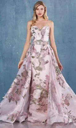 Andrea And Leo - A0965 Sweetheart Floral Printed Gown