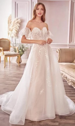 Andrea And Leo - A1014 Off Shoulder Puff Bridal Gown