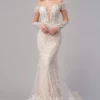 Andrea And Leo - A1022 Embroidered Lace Sheer Bridal Dress