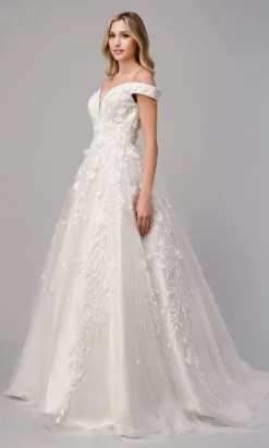 Andrea And Leo - A1027W Off Shoulder Embroidered Bridal Gown -Hot Sale WEDDING Store andrea and leo a1027w off shoulder embroidered bridal gown wedding dresses 15832597069907