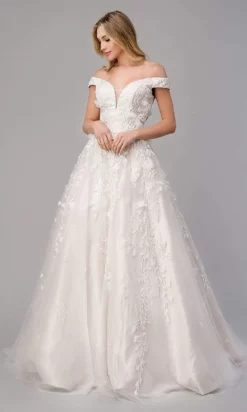 Andrea And Leo - A1027W Off Shoulder Embroidered Bridal Gown -Hot Sale WEDDING Store andrea and leo a1027w off shoulder embroidered bridal gown wedding dresses 2 off white 15832597102675