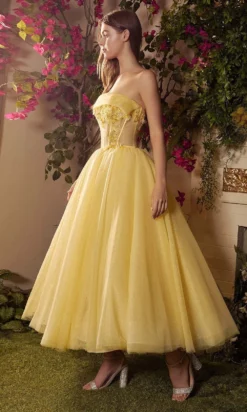 Andrea And Leo - A1055 Strapless Appliqued A-Line Dress -Hot Sale WEDDING Store andrea and leo a1055 strapless appliqued a line dress prom dresses 29473286094931