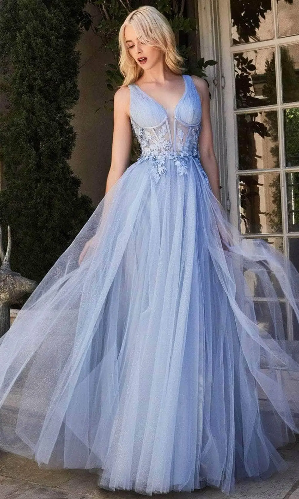 Andrea And Leo A1057 - Corset Bodice Tulle Prom Dress 3 Andrea And Leo A1057 - Corset Bodice Tulle Prom Dress - Image 3