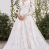 Andrea And Leo - A1067W Floral Applique Lace Bridal Gown