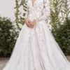 Andrea And Leo A1067WC - Applique Long Sleeve Bridal Gown