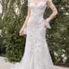 Andrea And Leo - A1073W Flared Sleeve Embroidered Bridal Gown