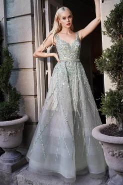Andrea And Leo - A1091 Lattice Motif A-Line Gown
