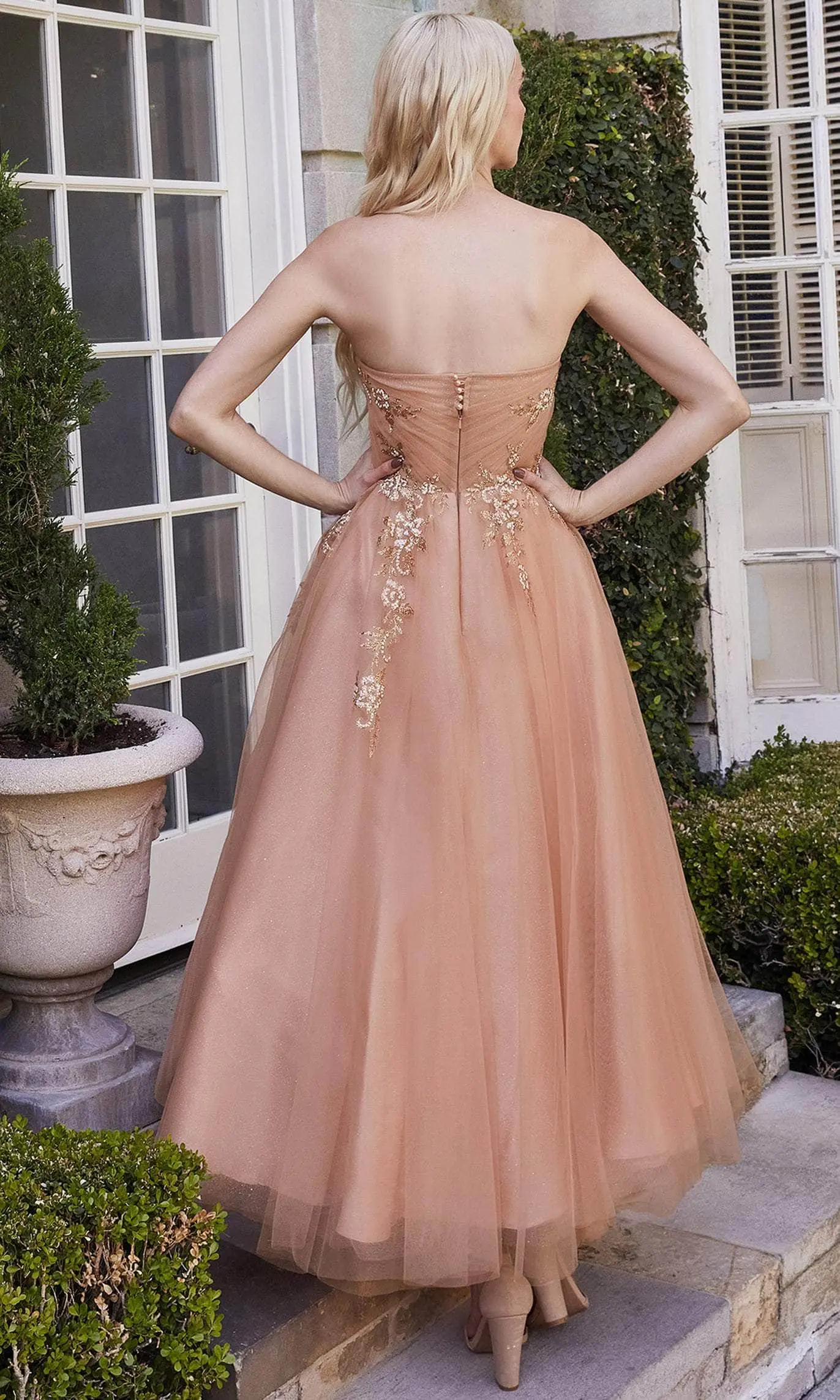 Andrea And Leo A1114 - Tea Length Tulle A-Line Dress 2 Andrea And Leo A1114 - Tea Length Tulle A-Line Dress - Image 2