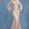 Andrea And Leo - Scoop Pearl Accent Evening Gown A0997W