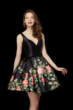 Angela & Alison - 72040 Sleeveless V Neck Pleated Floral Dress -Hot Sale WEDDING Store angela alison 72040 sleeveless v neck pleated floral dress special occasion dress 5486493630521