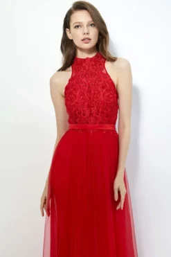 Angela & Alison - 81097 Lace High Halter A-line Dress -Hot Sale WEDDING Store angela alison 81097 lace high halter a line dress special occasion dress 5486393491513