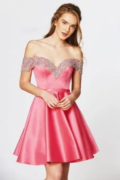 Angela & Alison - 82018 Beaded Off-Shoulder A-Line Cocktail Dress 9 Angela & Alison - 82018 Beaded Off-Shoulder A-Line Cocktail Dress -Hot Sale WEDDING Store angela alison 82018 beaded off shoulder a line cocktail dress special occasion dress 0 strawberry 5831540801593