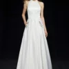 Angela & Alison High Halter Neckline A-line Gown 81149 - 1 Pc Ivory In Size 8 Available