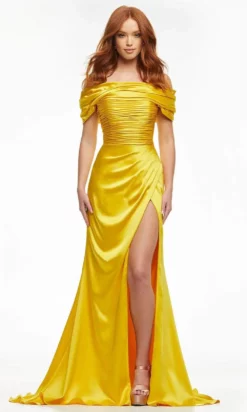 Ashley Lauren - 11093 Ruched Sheath Evening Dress -Hot Sale WEDDING Store ashley lauren 11093 ruched sheath evening dress pageant dresses 0 yellow 28694273196115