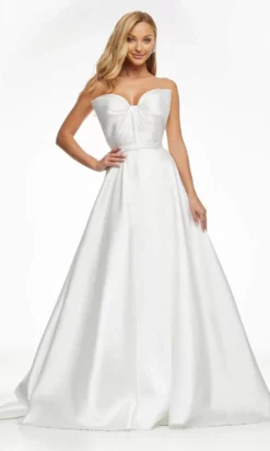 Ashley Lauren - 11097 Bow Accent Strapless Bodice Mikado Ballgown -Hot Sale WEDDING Store ashley lauren 11097 bow accent strapless bodice mikado ballgown wedding dresses 28684860850259