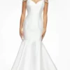 Ashley Lauren - 11103 Cold Shoulder Mermaid Satin Gown