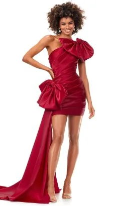 Ashley Lauren 11327 - Extravagant Bow-Detailed Mini Dress -Hot Sale WEDDING Store ashley lauren 11327 extravagant bow detailed mini dress special occasion dress 31694919041107