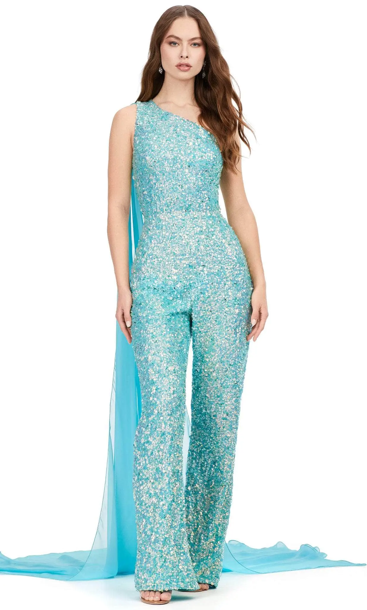 Ashley Lauren 11384 - One Sleeve Beaded Jumpsuit 1 Ashley Lauren 11384 - One Sleeve Beaded Jumpsuit