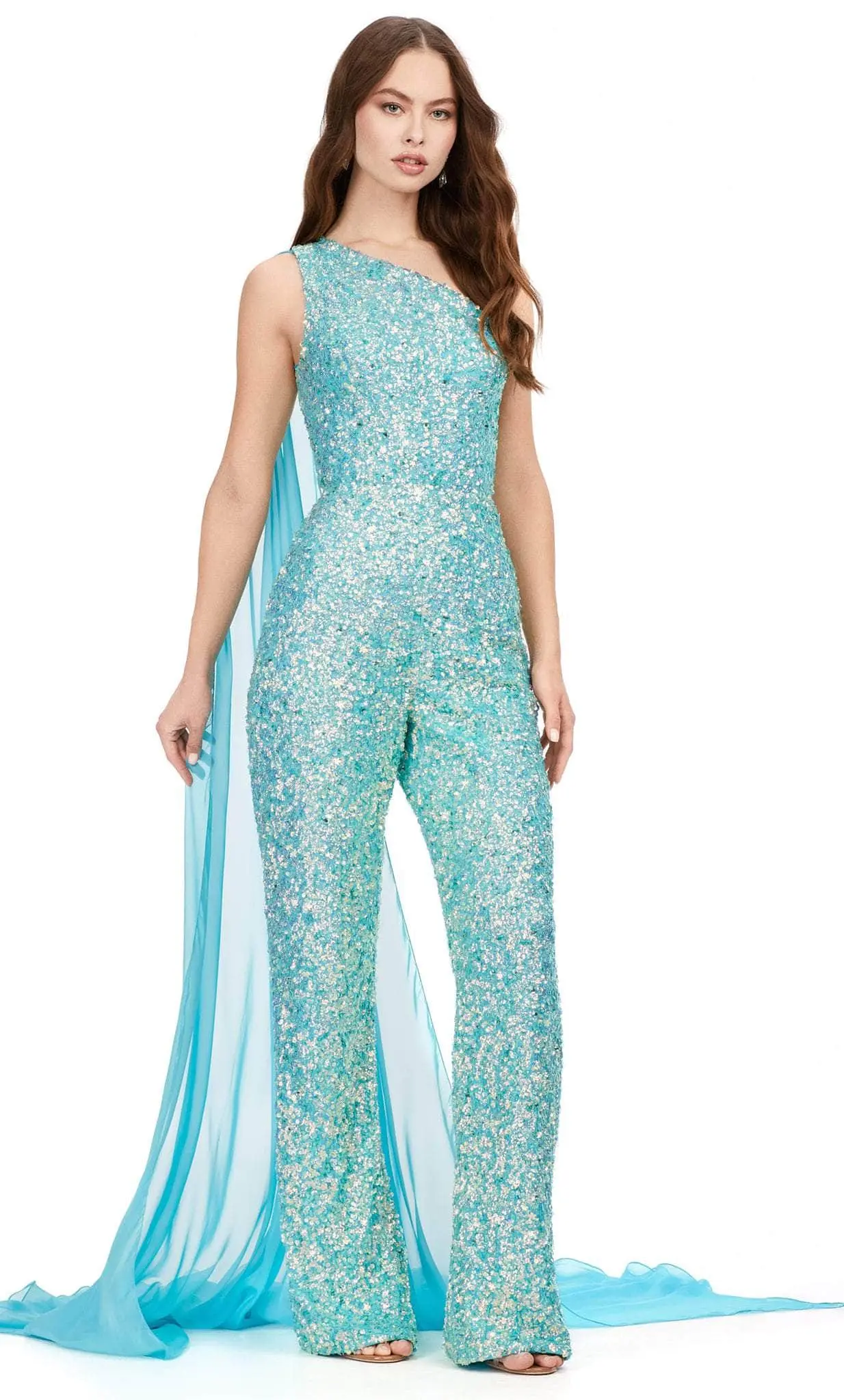 Ashley Lauren 11384 - One Sleeve Beaded Jumpsuit 3 Ashley Lauren 11384 - One Sleeve Beaded Jumpsuit - Image 3