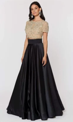 Ashley Lauren - 1251 Beaded Two Piece Ball Gown -Hot Sale WEDDING Store ashley lauren 1251 beaded two piece ball gown special occasion dress 0 black 28333519994963