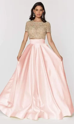 Ashley Lauren - 1251 Beaded Two Piece Ball Gown -Hot Sale WEDDING Store ashley lauren 1251 beaded two piece ball gown special occasion dress 0 blush 28333519962195
