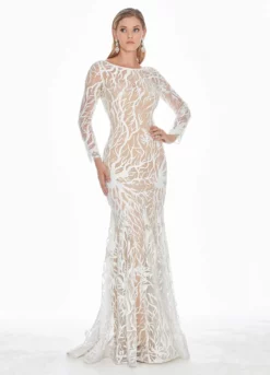 Ashley Lauren - 1349 Sequined Long Sleeve Bateau Trumpet Dress -Hot Sale WEDDING Store ashley lauren 1349 sequined long sleeve bateau trumpet dress special occasion dress 6917503156307