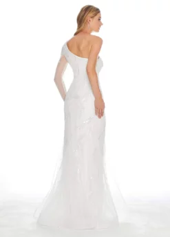 Ashley Lauren - 1432 Beaded One Shoulder Sleeve Dress -Hot Sale WEDDING Store ashley lauren 1432 beaded one shoulder sleeve dress special occasion dress 7429855150163