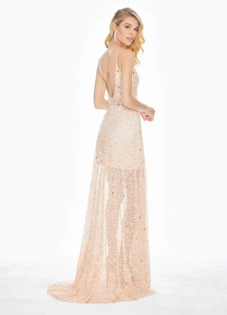 Ashley Lauren - 1459 Sparkly Beads And Sequins Sheer Evening Dress 3 Ashley Lauren - 1459 Sparkly Beads And Sequins Sheer Evening Dress - Image 3