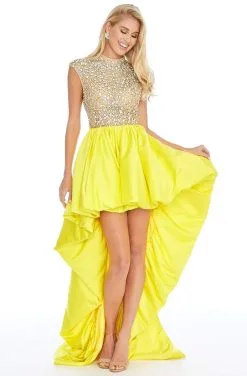 Ashley Lauren - 1787 Crystal Beaded High Neck A-line Dress -Hot Sale WEDDING Store ashley lauren 1787 crystal beaded high neck a line dress homecoming dresses 0 yellow 28300730007635