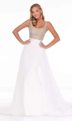 Ashley Lauren - 1990 Embellished Scoop Dress With Overskirt