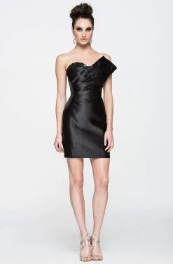 Ashley Lauren - 4008 Asymmetrical Pleated Cocktail Dress