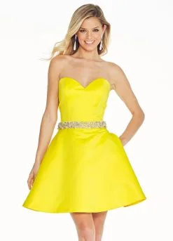 Ashley Lauren - 4064 Crystal Beaded Sweetheart Satin A-line Dress