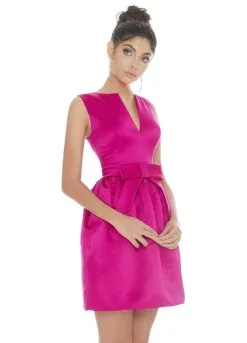 Ashley Lauren - 4213 V-neck Sheath Dress With Bow -Hot Sale WEDDING Store ashley lauren 4213 v neck sheath dress with bow homecoming dresses 12068261134419