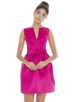 Ashley Lauren - 4213 V-neck Sheath Dress With Bow