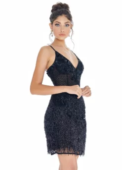 Ashley Lauren - 4261 Bead-Fringed Cocktail Sheer Dress -Hot Sale WEDDING Store ashley lauren 4261 bead fringed cocktail sheer dress party dresses 12068251730003