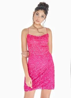 Ashley Lauren - 4293 Beaded Lace-Up Sheath Cocktail Dress