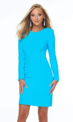 Ashley Lauren - 4336 Long Sleeve Sheath Cocktail Dress -Hot Sale WEDDING Store ashley lauren 4336 long sleeve sheath cocktail dress cocktail dresses 0 turquoise 15896797675603