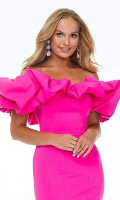 Ashley Lauren - 4337 Puff Ruffle Off Shoulder Sheath Cocktail Dress -Hot Sale WEDDING Store ashley lauren 4337 puff ruffle off shoulder sheath cocktail dress cocktail dresses 28704244203603