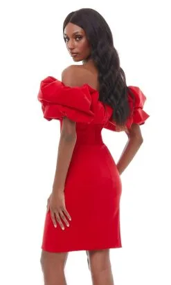 Ashley Lauren - 4337 Puff Ruffle Off Shoulder Sheath Cocktail Dress -Hot Sale WEDDING Store ashley lauren 4337 puff ruffle off shoulder sheath cocktail dress cocktail dresses 28866738258003