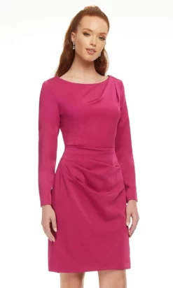 Ashley Lauren - 4458 Bateau Ruched Short Dress