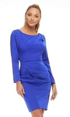 Ashley Lauren - 4458 Bateau Ruched Short Dress -Hot Sale WEDDING Store ashley lauren 4458 bateau ruched short dress cocktail dresses 28739107553363