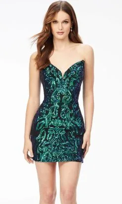 Ashley Lauren 4519 - Sequined Strapless Cocktail Dress