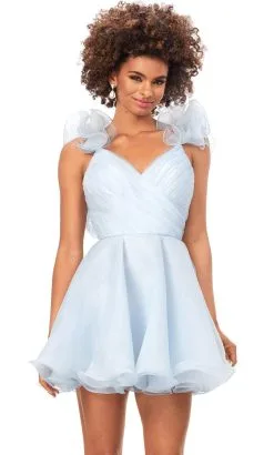 Ashley Lauren 4540 - Ruffled Straps Cocktail Dress 9 Ashley Lauren 4540 - Ruffled Straps Cocktail Dress -Hot Sale WEDDING Store ashley lauren 4540 ruffled straps cocktail dress special occasion dress 0 sky 31693028360275