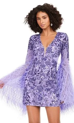 Ashley Lauren 4603 - Bell Feathered Sleeve Cocktail Dress -Hot Sale WEDDING Store ashley lauren 4603 bell feathered sleeve cocktail dress cocktail dresses 32362494197843