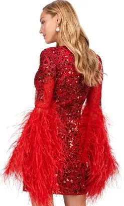 Ashley Lauren 4603 - Bell Feathered Sleeve Cocktail Dress -Hot Sale WEDDING Store ashley lauren 4603 bell feathered sleeve cocktail dress cocktail dresses 32362495443027